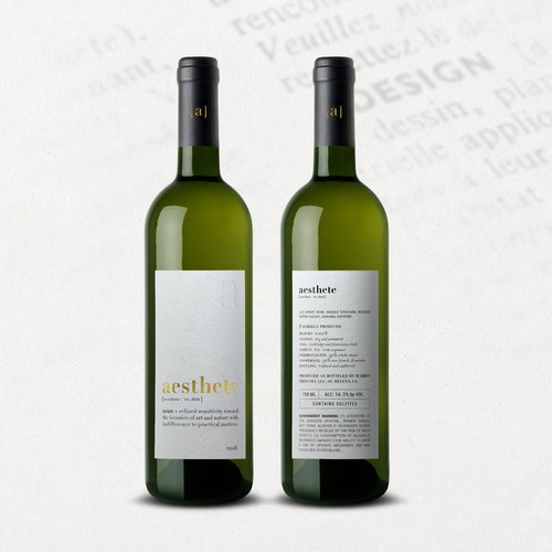 Minimalistic wine label needed Diseño de O Ñ A T E