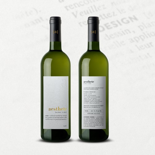 Minimalistic wine label needed Réalisé par O Ñ A T E