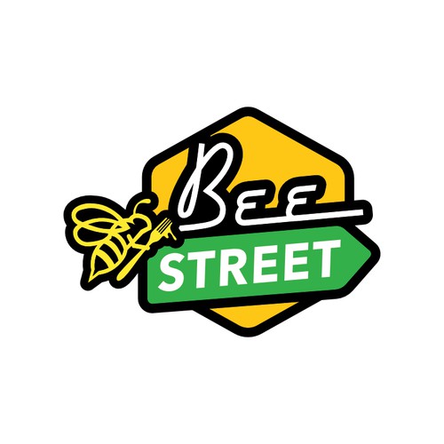 BeeStreet - a ghost kitchen Food Hall logo! Design by Maju Makmur