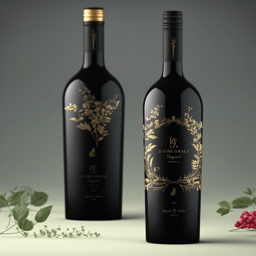 D'Vine Wine Luxury Venue Label Design by Sherif Ayman