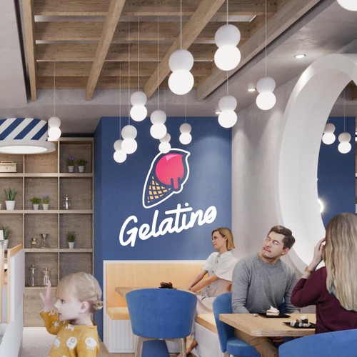 We need a creative interesting logo for gelato shop "Gelatino" Design réalisé par ACorso