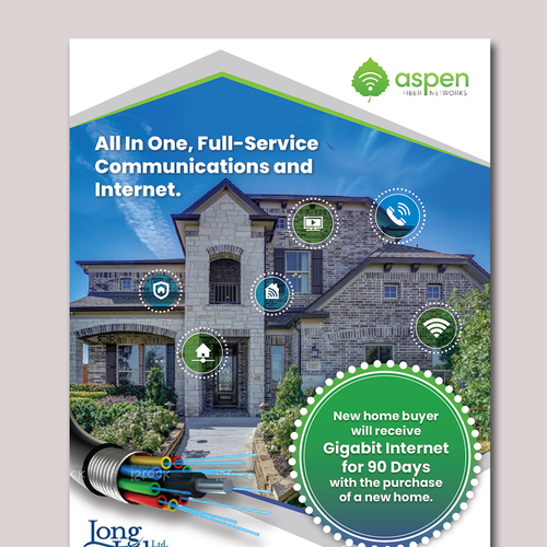 Aspen Fiber - New Home 90-days Free Brochure Design by AndrewDigger