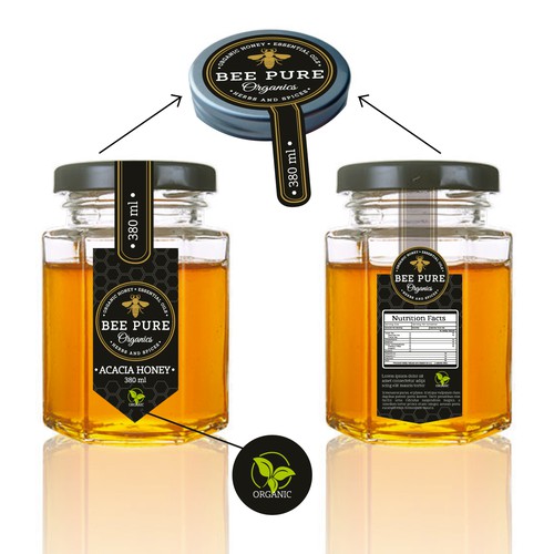 Diseño de Organic Honey Jar Label de Catamejia