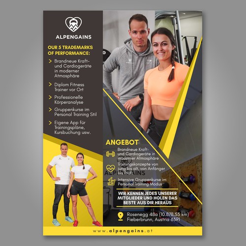 a5 poster design for special gym in the mountains / Community & Training... Design by Dzhafir