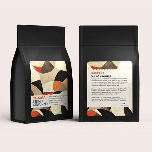 Cascara tea label Design by Experiva