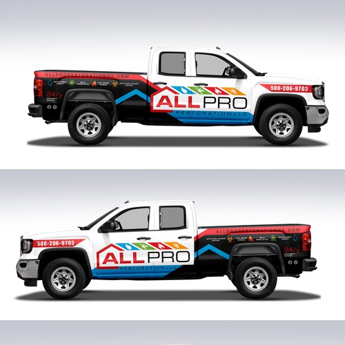 New vehicle Wrap for a Restoration truck-ontwerp door Duha™