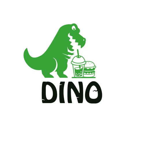 Diseño de Logo d'un dinosaure pour un restaurant fast food et bubble tea. Un logo moderne, simplifié et chill. de Medinart91