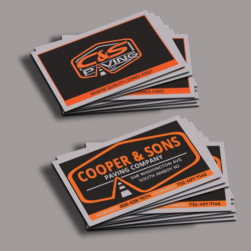 Design We are an asphalt paving company  card with character, style, stands out from everyone nothing bland no white ,add stuff por Allin1 design