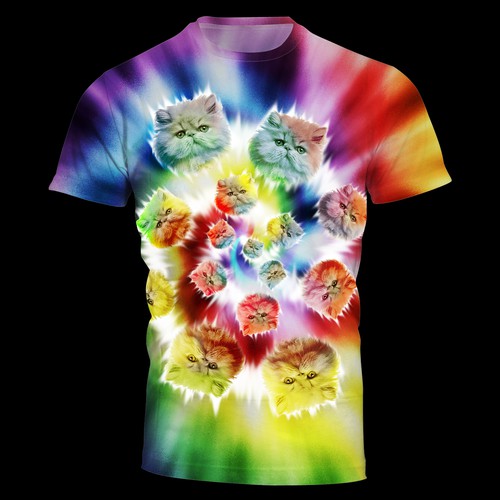 Catopia tie dye cat shirt sale