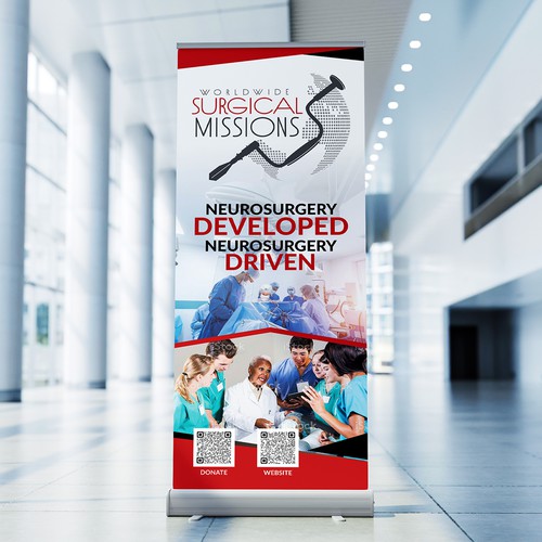 Surgical Non-Profit needs two 33x84in retractable banners for exhibitions Design by Saqi.KTS