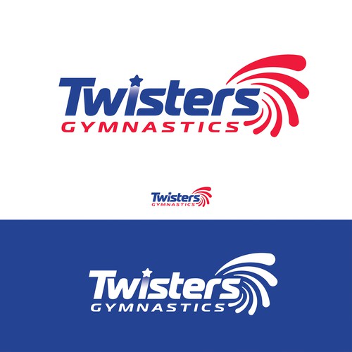 Twister Gymnastics Logo Rebrand - Modern, Exciting, Clean Logo Update for Kids Gymnastics Facility Design by DR Creative Design