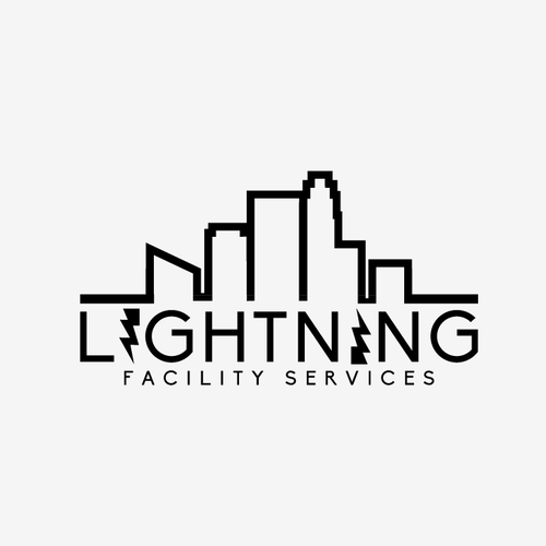 Cool logo using a lightning bolt for commercial maintenance/cleaning company. Design by HadiArts