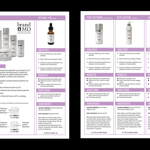 Skin care line seeks creative branding for brochure & fact sheet デザイン by Pixelsoldier