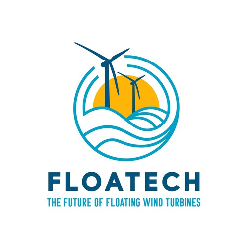 Creation of a logo for a wind turbine research project: FLOATECH Design by Jay Little Design