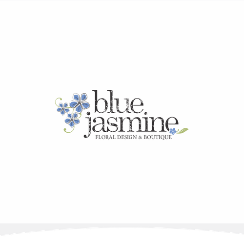 LOGO & BUSINESS CARD DESIGN FOR BLUE JASMINE LLC FLORAL DESIGN AND BOUTIQUE Design by Vesmar