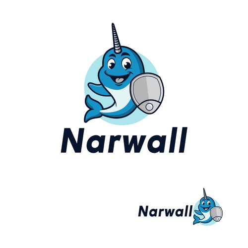 Create a cute, premium narwhal mascot for a bold, innovative COVID mask Design by DZenhar Studio