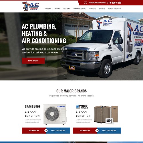 Heating Cooling Plumbing Website Design by MercClass