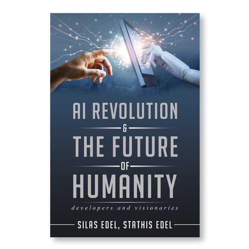 Futuristic AI Book Cover - AI vs Humans/Dark Design by Rashmita