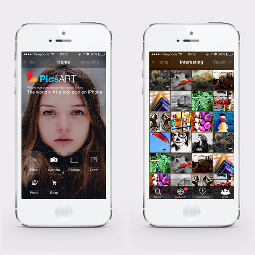 Award winning design for best in class mobile app PicsArt Design by Dedy S