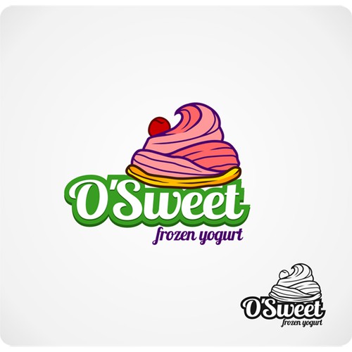 logo for O'SWEET    FROZEN  YOGURT Diseño de ninoalfian
