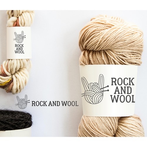 Design a "rock 'n' roll" inspired logo for "Rock and Wool" knit kit company! Design by Ark4