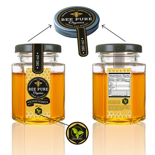 Diseño de Organic Honey Jar Label de Catamejia