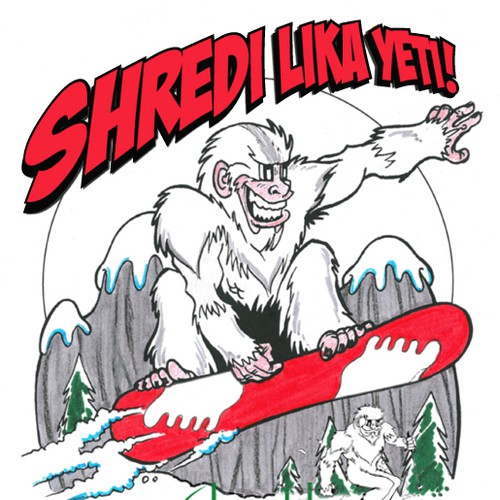 Create a quirky, artistic yeti shredding up the slopes Design by AGONY ANN