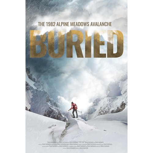 Movie poster for "Buried: The True Story of a Deadly Avalanche" Diseño de WooTKdesign