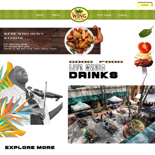 Design A Fresh New Website for The Wing Cafe & Tap House! Design by uncapped