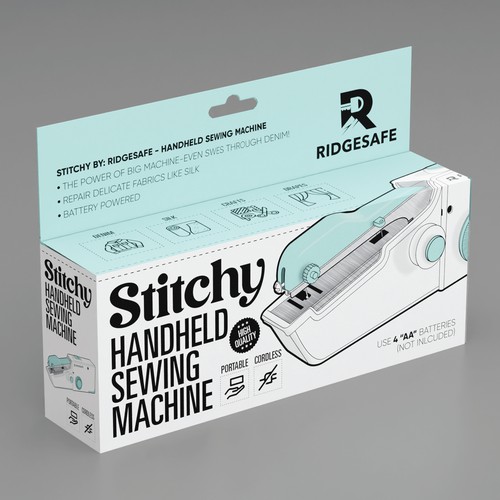Create Packaging for Moden Handheld Sewing Machine Design by Dem Ro