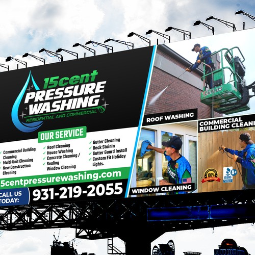 Modern Pressure Washing Billboard Design by Sketch Media™