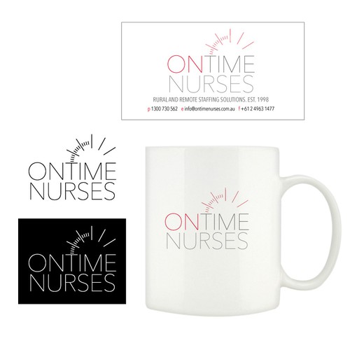 logo and business card for Ontime Nurses Réalisé par Mariquita