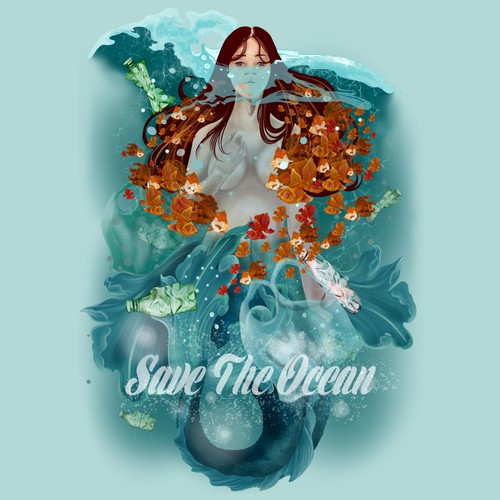 SAVE THE OCEAN OR SAVE THE OCEANS Design by fenkurniawan