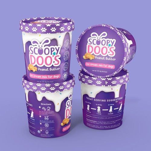 Dog Ice Cream Cup  Label Diseño de CUPEDIUM