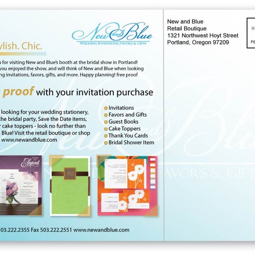 Upscale Wedding Invitation Boutique Postcard Diseño de svetlana.mart
