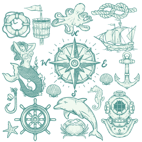 Nautical ocean theme pattern, Cup or mug contest