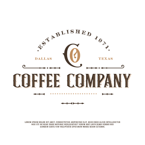 Coffee Company - Open since 1971, ORIGINAL COFFEE ROASTERS OF DALLAS Design by ∙beko∙