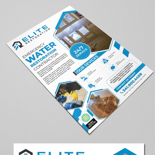 Emergency Water Restoration Flyer Design by Green wings