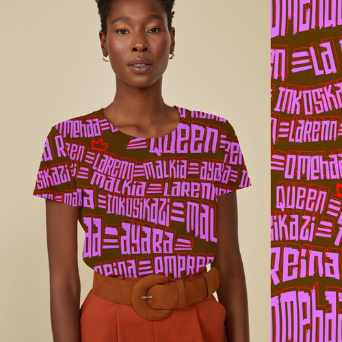 African Diaspora "QUEEN" Dialect T-Shirt Design Design by H.D.