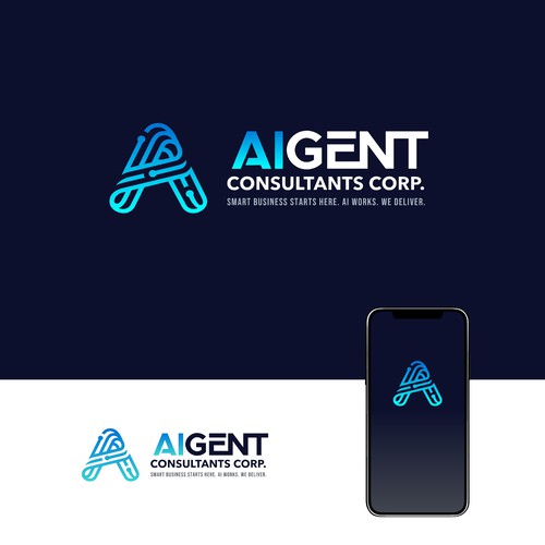 AI Agent Company: Appealing to small to medium sized businesses. Design by a.mjb