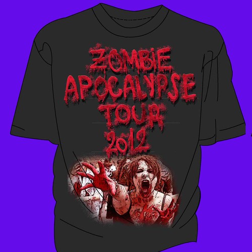 Zombie Apocalypse Tour T-Shirt for The News Junkie  Réalisé par Robertina