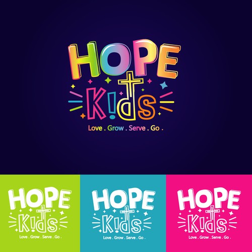 We need a fun, unique logo to launch our new kids church ministry! Design by Bila Designs