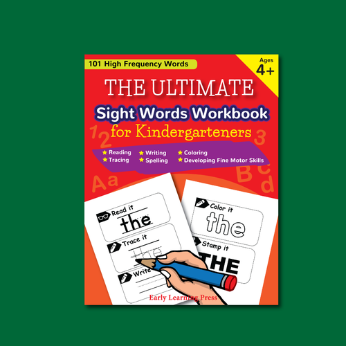 Cover and back for a Sight Words Workbook for Kindergarten Design réalisé par GaWe.grapx