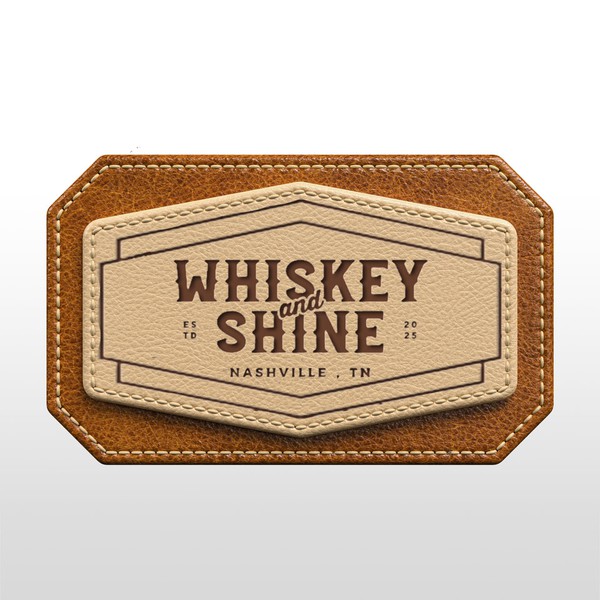 Vintage Leather Patch Design for “Whiskey and Shine”