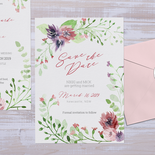 Australian Native Flower Inspired Wedding Invitation | Card or ...