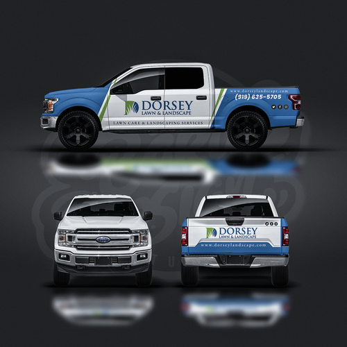 Lawn Care Truck Wrap Design - Ford F150 Crew Cab Design by bakuLdesigns™