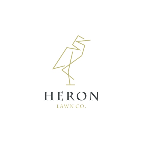 Modern Lawn Care Business with Heron Design by nyanya-