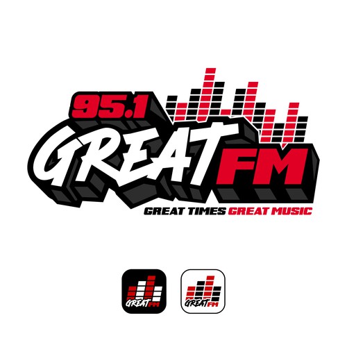 New Radio Station Logo playing Great music from the 70s, 80s, 90s and early 2000s! Design by Storiebird