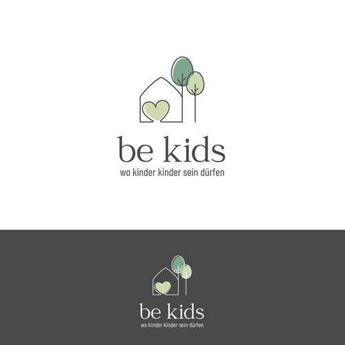 "neues elegantes Logo (schriftart schwarz/grautöne, klassisch/modern) für Kindertagesstätte mit integriertem Baum (siehe " winning Logo design