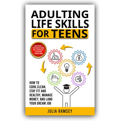 Eye catching, modern cover for Adulting Life Skills for Teens Design by Cover_Design_Expert